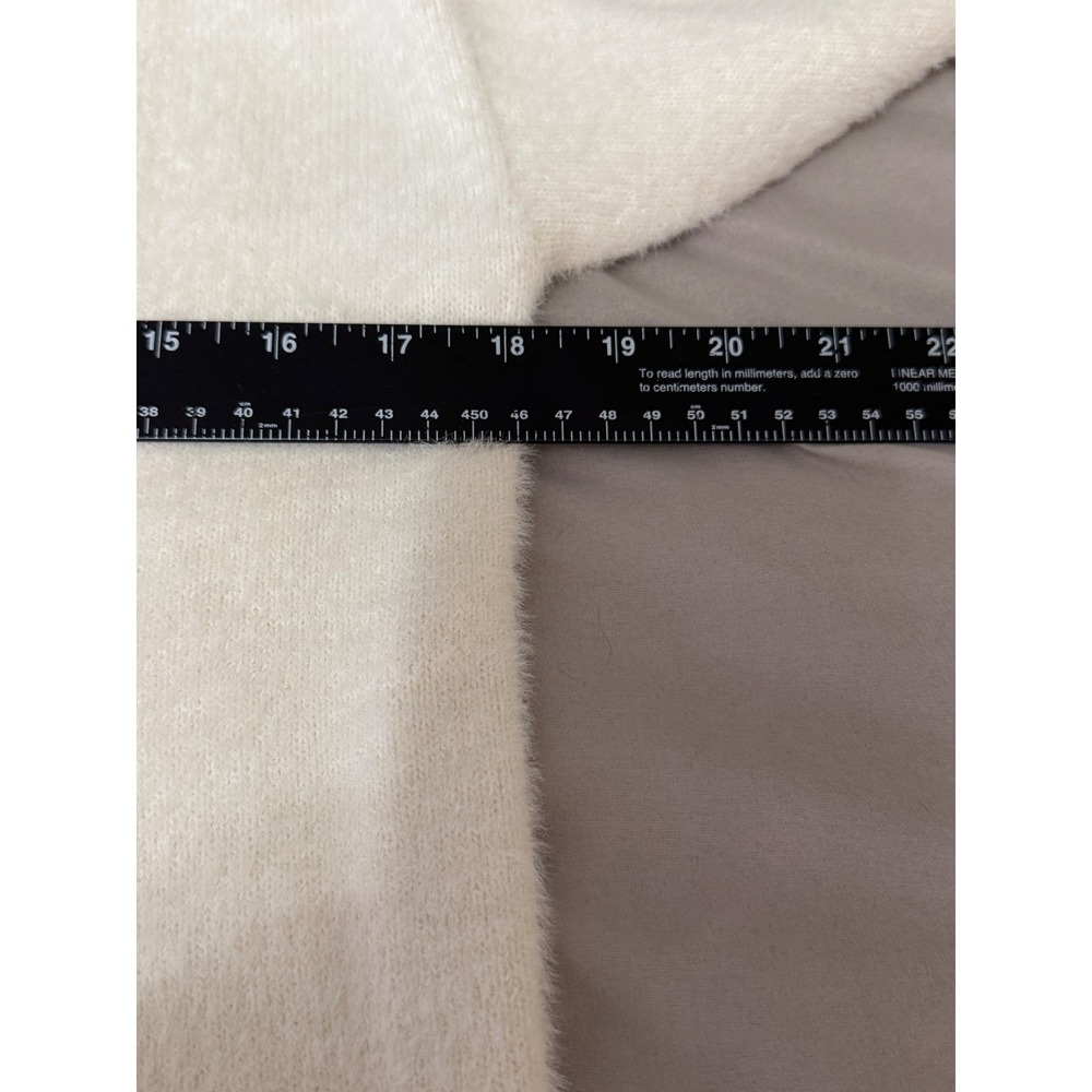 Pink Rose Women's‎ XS Cream V Neck Fuzzy Knit Sweater Criss Cross Back Soft Cozy - Picture 8 of 10
